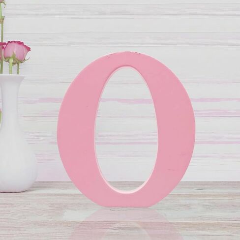 4 Inch Pink Wood Letters Unfinished Wood Letters for Wall Decor Decorative Standing Letters Slices Sign Board Decoration for Craft Home Party Projects (C) in Saudi Arabia
