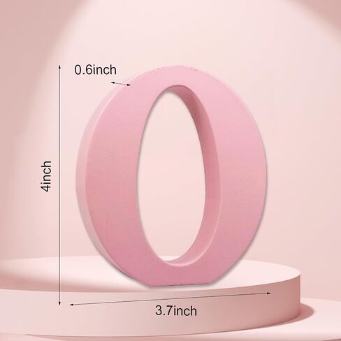 4 Inch Pink Wood Letters Unfinished Wood Letters for Wall Decor Decorative Standing Letters Slices Sign Board Decoration for Craft Home Party Projects (C) in Saudi Arabia