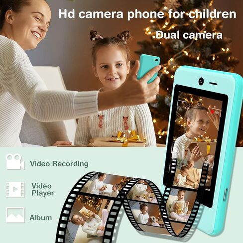 PTHTECHUS® Kids Phone Toy for Boys Girls, 3.8 "Touch Screen Toddler Smartphone with Fun Cameras 16 Games MP3 Music Player Audio Recorder Pedometer Torch Alarm Clock Children Phone for Ages 4-14 in Kuwait