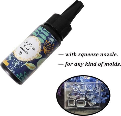 إيبوكسي الأشعة فوق البنفسجية الراتنج واضح الصلب، ONGHSD الأشعة فوق البنفسجية مجوهرات الراتنج الغراء ضوء الشمس الأشعة فوق البنفسجية علاج الراتنج السائل الكريستال DIY / الأطفال الحرفية صنع المجوهرات قالب غير المدرجة (25 جرام / 0.88 أوقية) in Kuwait