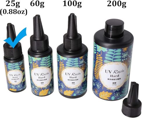 إيبوكسي الأشعة فوق البنفسجية الراتنج واضح الصلب، ONGHSD الأشعة فوق البنفسجية مجوهرات الراتنج الغراء ضوء الشمس الأشعة فوق البنفسجية علاج الراتنج السائل الكريستال DIY / الأطفال الحرفية صنع المجوهرات قالب غير المدرجة (25 جرام / 0.88 أوقية) in Kuwait