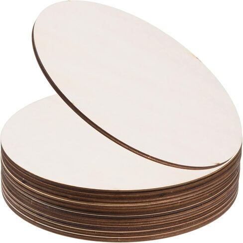 24 Pack 8 Inch Wooden Circles for Crafts 0.2" Thick Unfinished Round Wood Slices Natural Rounds Wooden Cutouts Blank Round Wood Discs for DIY Crafts Door Hanger Wedding Home Hanging Sign Decoration in Saudi Arabia