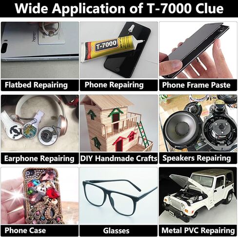 4 عبوات من غراء T7000 متعدد الأغراض لصنع المجوهرات، وحرف أحجار الراين، وغراء T-7000 أسود فائق اللصق (15 مل/0.5 أونصة) in Kuwait