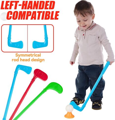 مجموعة نوادي الجولف Liberry Kids، لعبة جولف مع عربة جولف واحدة، 3 مضارب جولف، فتحتين للتدريب، 2 تيشيرت جولف و6 كرات، لعبة تمرين في الهواء الطلق للأطفال من عمر 3 إلى 4 سنوات، للأولاد والبنات (أحمر) in Kuwait