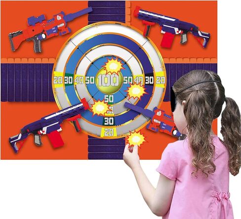 NC Dart Shooting Party Supplies,Pin The Star on The Target,Dart War Party Games,Large Poster with 24PCS Star Stickers for Kid's Party Game in Saudi Arabia