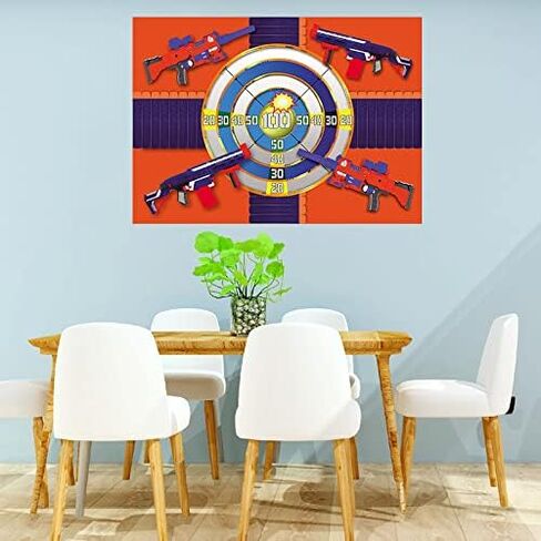 NC Dart Shooting Party Supplies,Pin The Star on The Target,Dart War Party Games,Large Poster with 24PCS Star Stickers for Kid's Party Game in Saudi Arabia