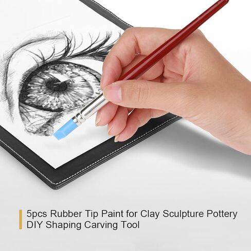 5Pcs Rubber Tip Paint Brushes for Clay Pottery Sculpture Fingerprint Color Shaping Modeling DIY Shaping Carving Tool in Saudi Arabia