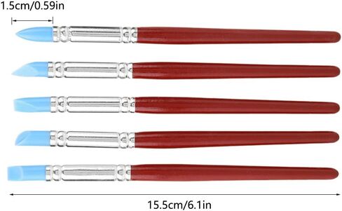 5Pcs Rubber Tip Paint Brushes for Clay Pottery Sculpture Fingerprint Color Shaping Modeling DIY Shaping Carving Tool in Saudi Arabia