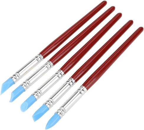 5Pcs Rubber Tip Paint Brushes for Clay Pottery Sculpture Fingerprint Color Shaping Modeling DIY Shaping Carving Tool in Saudi Arabia