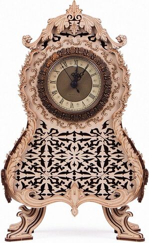 مجموعة نموذج ساعة طاولة انالوج كلاسيكية للبالغين والاطفال - حجرة تخزين سرية - بطارية ايه ايه واحدة - آلية مسح صامتة دقيقة ممتازة - 12 × 7 انش - احجية خشبية ثلاثية الابعاد in Kuwait