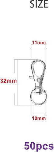 30pcs Swivel Snap Hooks Premium Metal Silver Lobster Claw Trigger Clasps for Lanyard Keychain Rings Bag Purse Tag Jewelry Making DIY Crafts Length 1.58inch(40mm) Inside Width 0.79inch(20mm) in Saudi Arabia