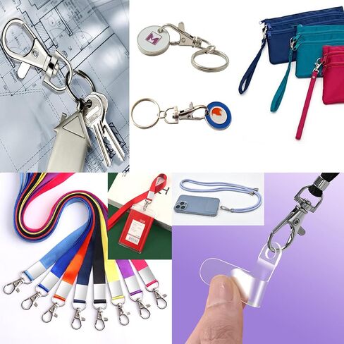 30pcs Swivel Snap Hooks Premium Metal Silver Lobster Claw Trigger Clasps for Lanyard Keychain Rings Bag Purse Tag Jewelry Making DIY Crafts Length 1.58inch(40mm) Inside Width 0.79inch(20mm) in Saudi Arabia