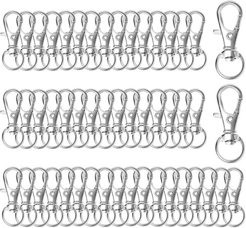 30pcs Swivel Snap Hooks Premium Metal Silver Lobster Claw Trigger Clasps for Lanyard Keychain Rings Bag Purse Tag Jewelry Making DIY Crafts Length 1.58inch(40mm) Inside Width 0.79inch(20mm) in Saudi Arabia