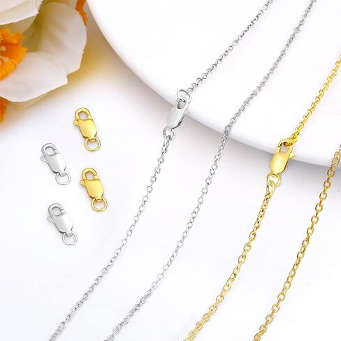 مشبك لوبستر من الفضة الاسترلينية عيار 925 من مودا كرافت، 6 قطع مع حلقات وصل مغلقة، مشابك لوبستر ايطالي مضادة للحساسية لصنع القلائد والاساور والمجوهرات (3 فضي 3 ذهبي، 0.47 × 0.15 انش) in Kuwait