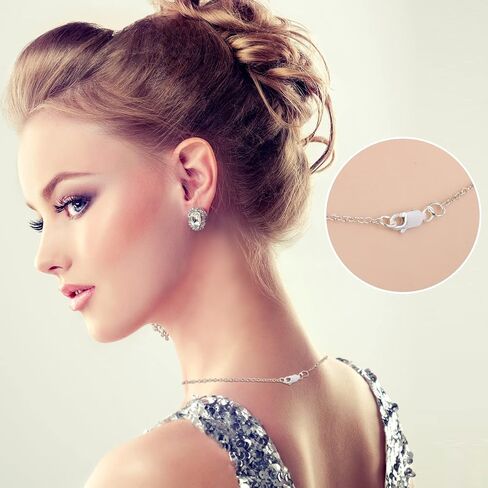 مشبك لوبستر من الفضة الاسترلينية عيار 925 من مودا كرافت، 6 قطع مع حلقات وصل مغلقة، مشابك لوبستر ايطالي مضادة للحساسية لصنع القلائد والاساور والمجوهرات (3 فضي 3 ذهبي، 0.47 × 0.15 انش) in Kuwait