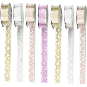 7 Rolls Lace Tape Macrame Decor Sticker Sheets for Gift Stickers Cute Washi Tape Wide Washi Tape Gift Wrapping Tape Scrapbook Decorative Lace Tape Washi Lace Tape Manual in Kuwait
