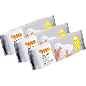 Jovi - Air Dry Modeling Clay, Set of 3 Units, 1.1lb Each, Total of 3.3lb, No Oven Needed, White Color, Pottery Clay for Arts and Crafts Projects (P85/3)