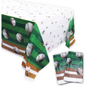 BigButer Baseball Tablecloth 2 Packs Sport Baseball Party Decorations Party Tablecloth Disposable Table Cover for Baseball Themed Party 108 X 54 Inch in Kuwait