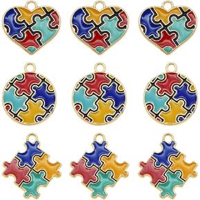 JJG 12 قطعة مختلطة تصميم لغز المينا المعلقات سحر الذهب مطلي الحلي للقلادة سوار القرط DIY صناعة المجوهرات in Kuwait