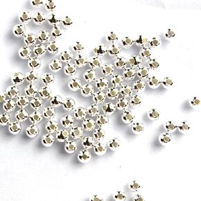 Tacool(TM) 100pcs Genuine 925 Sterling Silver Round Ball Beads for Jewelry Making Findings (2mm)