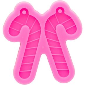 لامعة لامعة عيد الميلاد قصب شكل حلق قوالب السيليكون سيليكون قالب القرط الراتنج قالب القرط DIY بها بنفسك الايبوكسي الراتنج صنع المجوهرات قلادة الحرفية، قوالب الراتنج لصنع هدايا عيد الميلاد اليدوية in Kuwait