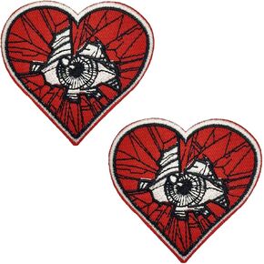 2 PCS Skeleton with Folded Hands "Trust no one" Embroidered Patch, Iron on or Sew on Patch Applique for Clothes, Dress, Hat, Jeans, DIY Accessories