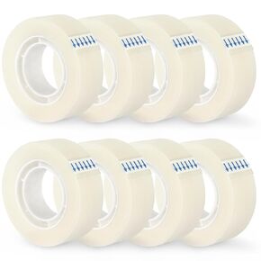 8 لفات من شريط NNY الشفاف لإعادة تعبئة الشريط غير المرئي وشريط شفاف لكل لفة مقاس 3/4 × 1000 بوصة للمكتب والمنزل والمدرسة in Kuwait