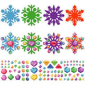 D4DREAM ملصقات حرفية لعيد الميلاد الشتوي للأطفال 24 قطعة ملصقات ندفة الثلج لعيد الميلاد للأطفال DIY ندفة الثلج الشتوية المعلقة لشجرة عيد الميلاد مجموعات زينة ندفة الثلج لديكور حفلة عيد الميلاد in Kuwait