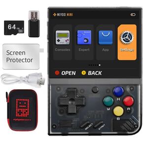وحدة تحكم ألعاب محمولة Miyoo Mini Plus مقاس 3.5 بوصة، لعبة محمولة باليد مثبتة مسبقًا أكثر من 8000 لعبة مع حقيبة تخزين، تدعم الألعاب السائدة in Kuwait