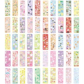 50 Sheets Colorful Photocard Stickers Cute Korean Deco Stickers Kpop Stickers for Photocards Ribbon Butterfly Heart Cute Stickers for Photocards Journaling Arts Crafts Scrapbooking Toploaders (Pet50)