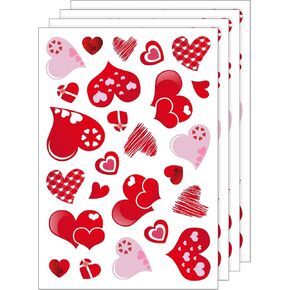 TUPARKA 4 Sheet 100 Stickers Hearts-Shape Valentine's Day Stickers for Valentine's Decoration Birthday Party Wedding Party Supplies in Kuwait