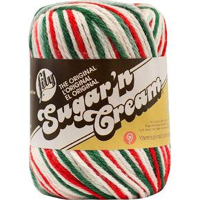 Lily Sugar 'N Cream The Original Ombre Yarn, 2oz, Gauge 4 Medium, 100% Cotton, Mistletoe - Machine Wash & Dry