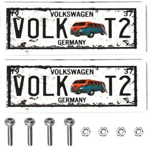 2PCS HIRCQOO Metal RC Car License Plate Decorations Accessories Compatible with Traxxas TRX-4 Tamiya CC01 Axial SCX10 D90 1/10 RC Crawler Car (1256ABC)