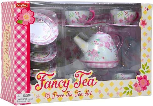 Schylling Fancy Tin Tea Set , Red in Saudi Arabia