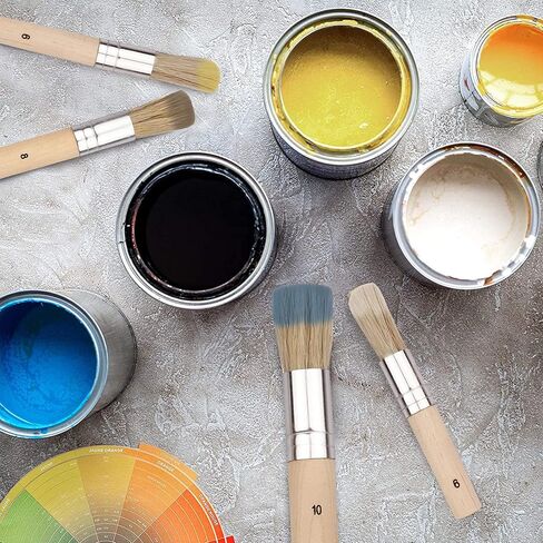 Pektiftn Wooden Stencil Brush Set of 3,Pure Natural Bristle Diy Art Crafts Paint Brush Perfect for Acrylic Paint, Wood, Oil Painting, Watercolor Painting,Stencil Project,Card Making and DIY Art Crafts in Kuwait