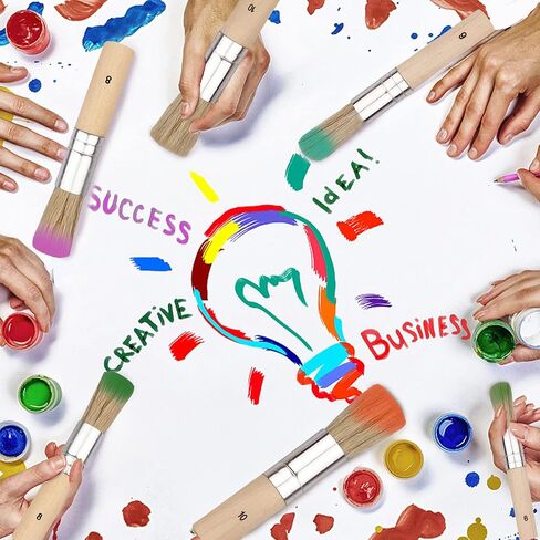 Pektiftn Wooden Stencil Brush Set of 3,Pure Natural Bristle Diy Art Crafts Paint Brush Perfect for Acrylic Paint, Wood, Oil Painting, Watercolor Painting,Stencil Project,Card Making and DIY Art Crafts in Kuwait