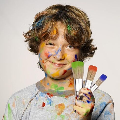 Pektiftn Wooden Stencil Brush Set of 3,Pure Natural Bristle Diy Art Crafts Paint Brush Perfect for Acrylic Paint, Wood, Oil Painting, Watercolor Painting,Stencil Project,Card Making and DIY Art Crafts in Kuwait