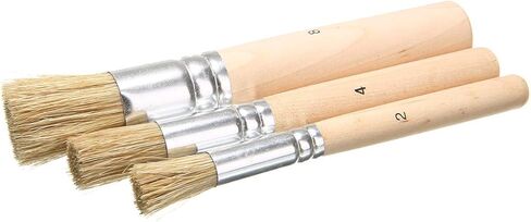 Ruwado 3 Pcs Wooden Stencil Brushes for Acrylic Paint Natural Wood Bristle Template Brush for Oil Painting Watercolor Painting Stencil Project DIY Art Craft Project Home Décor in Saudi Arabia