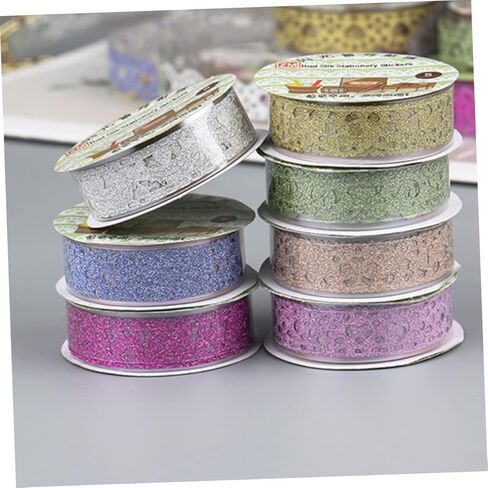 7 Rolls Lace Tape Macrame Decor Sticker Sheets for Gift Stickers Cute Washi Tape Wide Washi Tape Gift Wrapping Tape Scrapbook Decorative Lace Tape Washi Lace Tape Manual in Kuwait