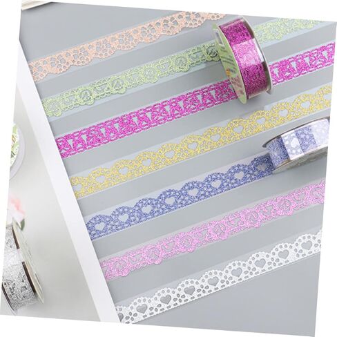 7 Rolls Lace Tape Macrame Decor Sticker Sheets for Gift Stickers Cute Washi Tape Wide Washi Tape Gift Wrapping Tape Scrapbook Decorative Lace Tape Washi Lace Tape Manual in Kuwait