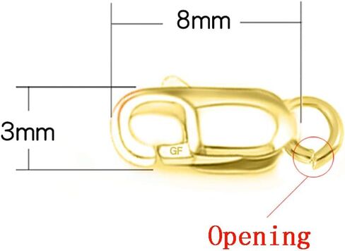 BCQLI 0.118 × 0.315 بوصة الذهب الأصفر جراد البحر مخلب المشبك سلسلة مجوهرات، قلادة سوار مشبك اتصال in Kuwait