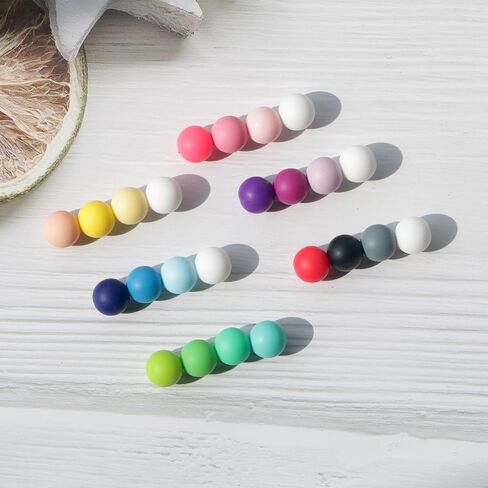 120pcs 12mm Black Silicone Beads Loose Beads for Making Jewelary Art Craft Keychain Bracelet (Black) in Kuwait