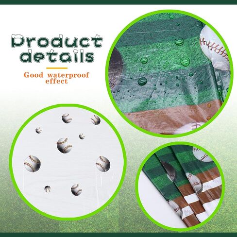 BigButer Baseball Tablecloth 2 Packs Sport Baseball Party Decorations Party Tablecloth Disposable Table Cover for Baseball Themed Party 108 X 54 Inch in Kuwait