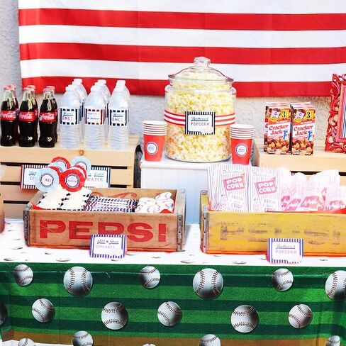 BigButer Baseball Tablecloth 2 Packs Sport Baseball Party Decorations Party Tablecloth Disposable Table Cover for Baseball Themed Party 108 X 54 Inch in Kuwait