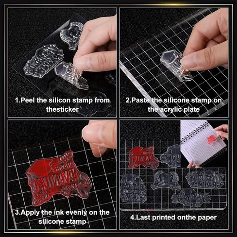 6 Sheets Graduation Silicone Clear Stamps Seal Set Acrylic Stamp Blocks Tools with Grid Lines DIY Scrapbooking Crafts Making Simply Rubber Stamps for Cards Congratulations Graduate in Saudi Arabia