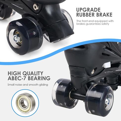 Kids Roller Skates, Adjustable Size Girl Roller Skates for Kids Beginner, Toddlers Roller Skate with 8 Light Up Wheels, Outdoor Roller Skating for Boys, Girls, Skating Shoes for Ages 3-12 in Kuwait