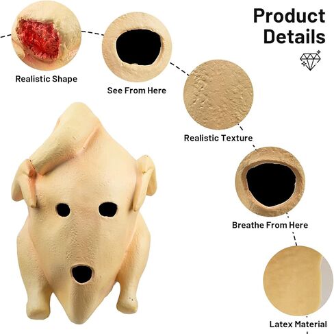 بارتي هوب قناع ديك رومي من فريندز، قناع واقعي لكامل الراس من اللاتكس لحفلات الهالوين وعيد الشكر in Kuwait