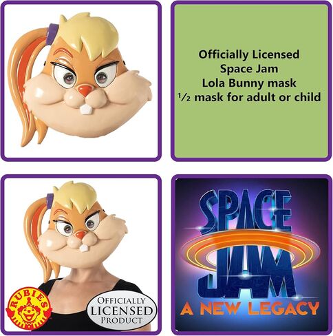 Rubie's Costume Space Jam 2: A New Legacy Lola Plastic Half-Mask, One Size in Saudi Arabia