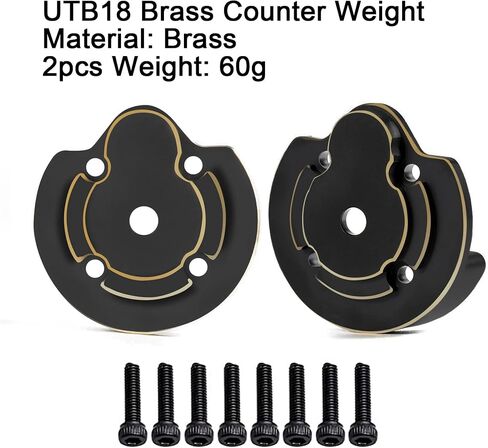 2pcs UTB18 Brass Axle Housing Covers Counter Weight for Axial RC Crawler 1/18 UTB18 Capra Unlimited Trail Buggy RTR Upgrade Part (2pcs UTB18 Brass Axle Housing Covers) in Saudi Arabia