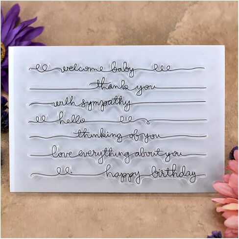 KWELLAM Words thank you with sympathy hello thinking of you happy birthday Stamps for Card Making Decoration and DIY Scrapbooking in Saudi Arabia